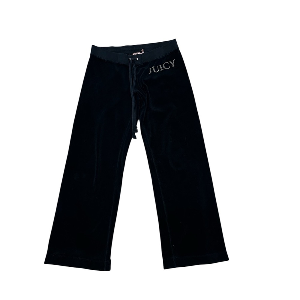 Y2K Vintage Juicy Couture made in America  Midnight Black Velour Pants